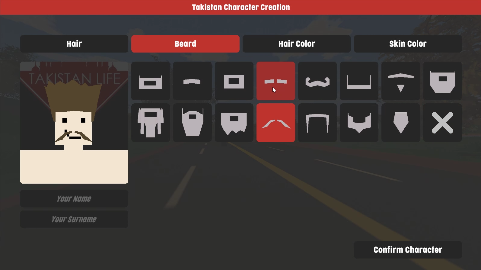 Takistan Character Creation UI
