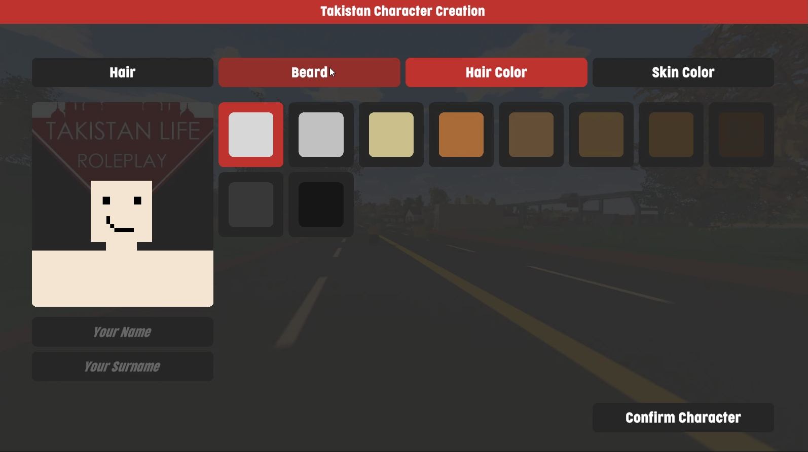 Takistan Character Creation UI