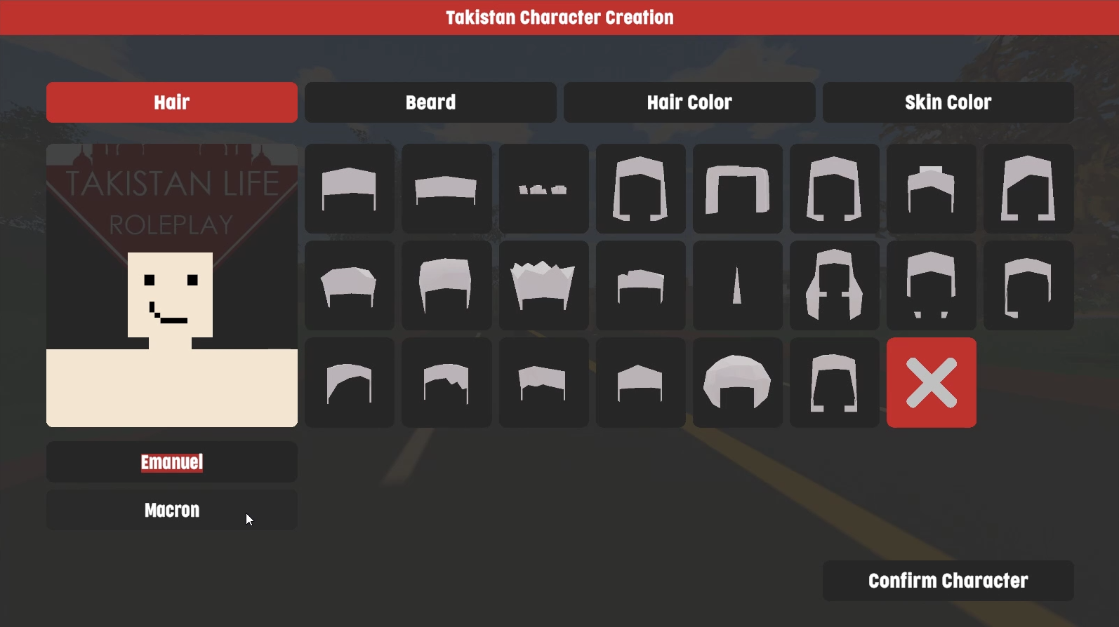 Takistan Character Creation UI
