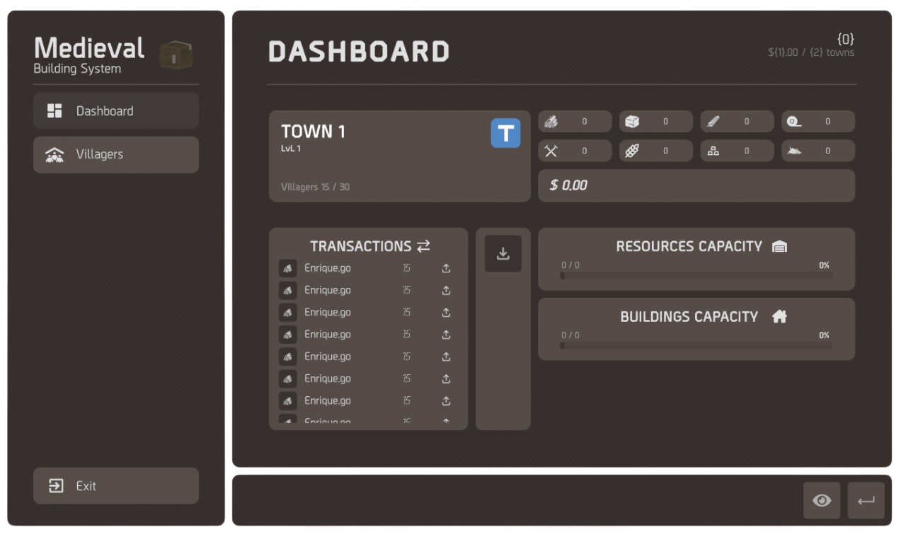 Town Manager UI & Plugin